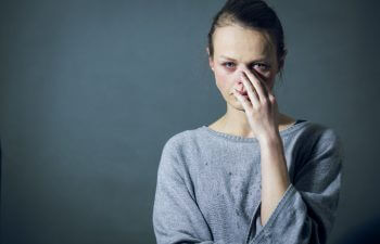 crying depressed young woman